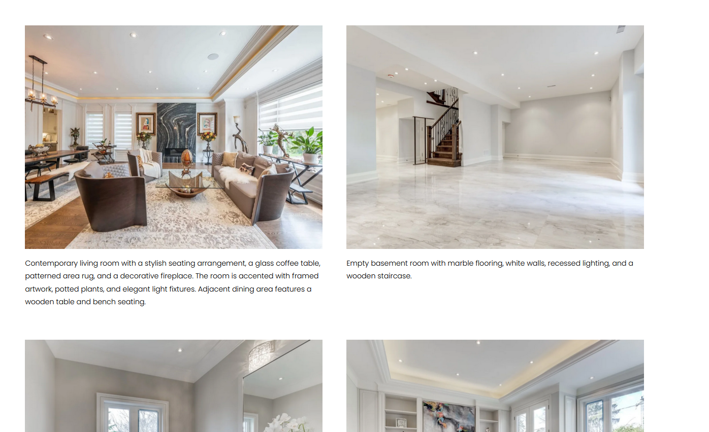 Empty basement room with white marble flooring and recessed lighting.